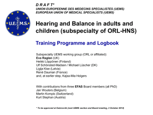 Audiovestibular programme - UEMS
