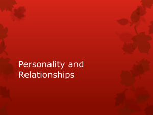Personality and Relationships (Maura Lecture)