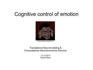 Cognitive control of emotion - Translational Neuromodeling Unit
