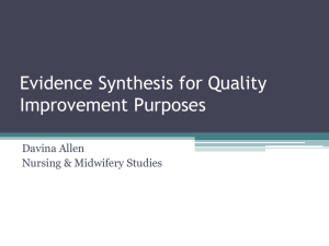For quality improvement purposes