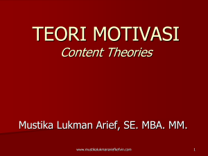 4. Teori Motivasi: Content Theories