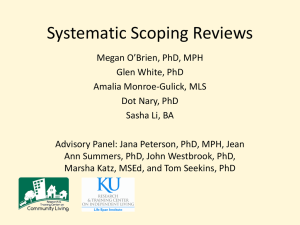 Systematic Scoping Reviews - Research and Training Center on