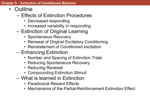 Chapter 9: Extinction of Conditioned Behavior