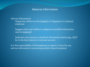 Adverse Information Reporting March 2014