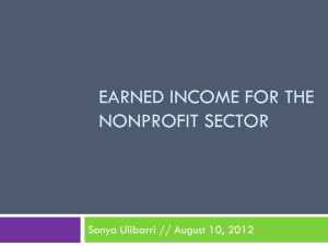 Earned Income for the Nonprofit sector