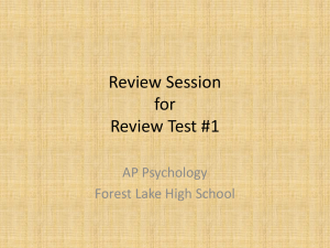 Review Session for Review Test 1