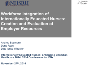Workforce Integration of Internationally Educated Nurses