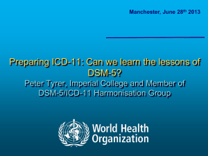 Preparing ICD-11 - Professor Peter Tyrer