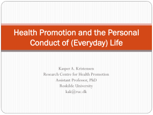 Health Promotion and the Personal Conduct of Everyday Life