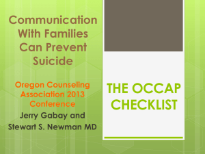 Suicide Prevention - Oregon Counseling Association