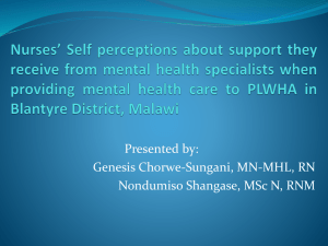 Nurses* Self perceptions about support they receive from mental
