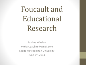 Foucault and Education Research - Widening Participation in Higher