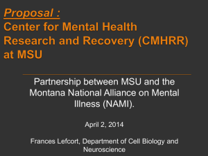 Presentation for Mental Health and Research Recovery Proposal