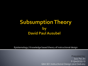 Subsumption Theory by David Paul Ausubel