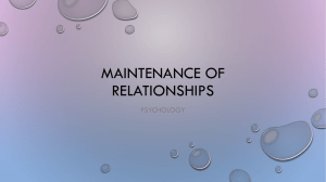Maintenance of Relationships File
