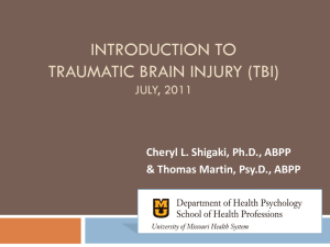 Introduction to Traumatic Brain Injury
