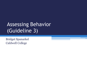 Assessing Behavior (Guideline 3)