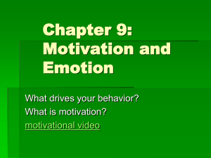 Ciccarelli Chapter 9 - Motivation and Emotion
