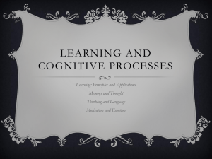 Unit 4 - Learning and Cognitive Processes