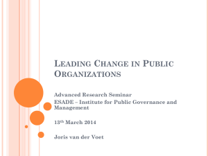Leading Change in Public Organizations