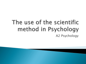 The use of the scientific method in Psychology advs and