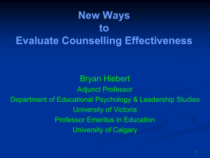 New Ways to Evaluate Counselling Effectiveness