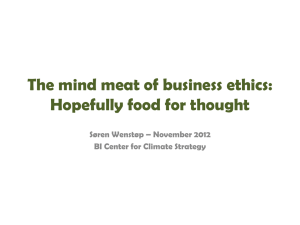 The mind meat of business ethics: Food for thought