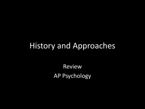 AP Review - History and Approaches