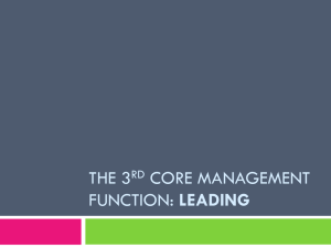 The 3rd core management function: Leading