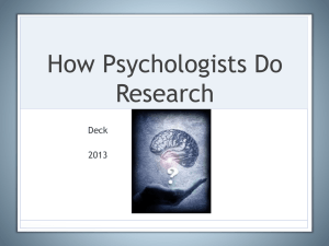 Research Methods #1 (ppt notes)