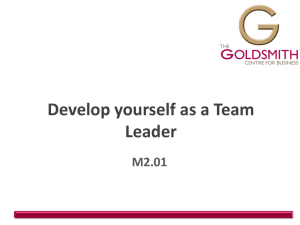 Develop yourself as a Team Leader M2.01