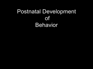 Postnatal Development of Behavior