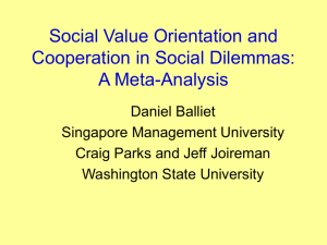 Social Value Orientation and Cooperation in Social Dilemmas: A