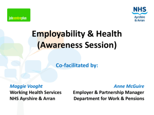 NHS Ayrshire & Arran - Employability & Health Training Presentation
