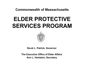 Commonwealth of Massachusetts ELDER PROTECTIVE