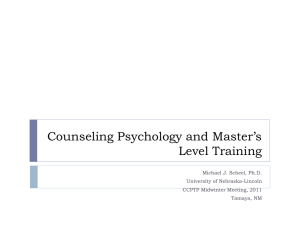 Masters Training Presentation - Council of Counseling Psychology