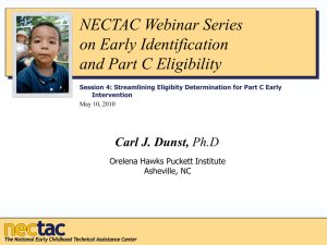 Streamlining Eligibility Determination for Part C Early Intervention