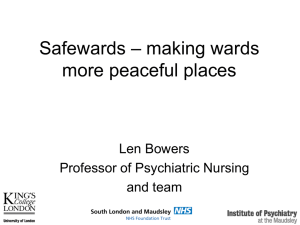 Safewards — making wards more peaceful places