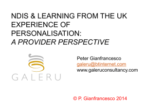 A provider perspective, Peter Gianfranesco