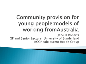 Community provision for young people:models of working