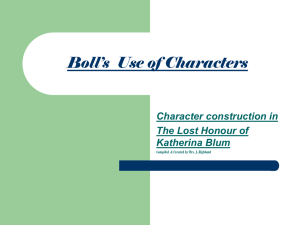 Character construction in The lost honor of Katharina Blum
