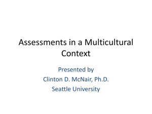 Assessments in a Multicultural Context PowerPoint