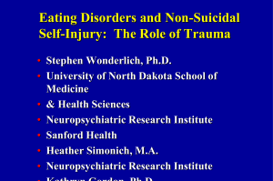 Eating Disorders and Non-Suicidal Self-Injury