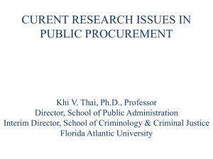 Benefits of Public Procurement Dr. Khi V. Thai