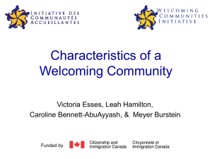Characteristics of a Welcoming Community