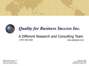 Online Presentation - Quality for Business Success Inc.