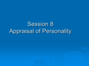 Chapter 10 Appraisal of Personality