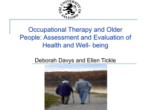 Occupational Therapy and Older People: Assessment and