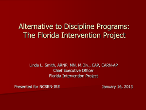 Alternative to Discipline Programs: The Florida Intervention Project