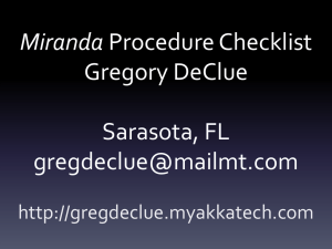 Miranda Procedure Checklist Gregory DeClue Sarasota, FL